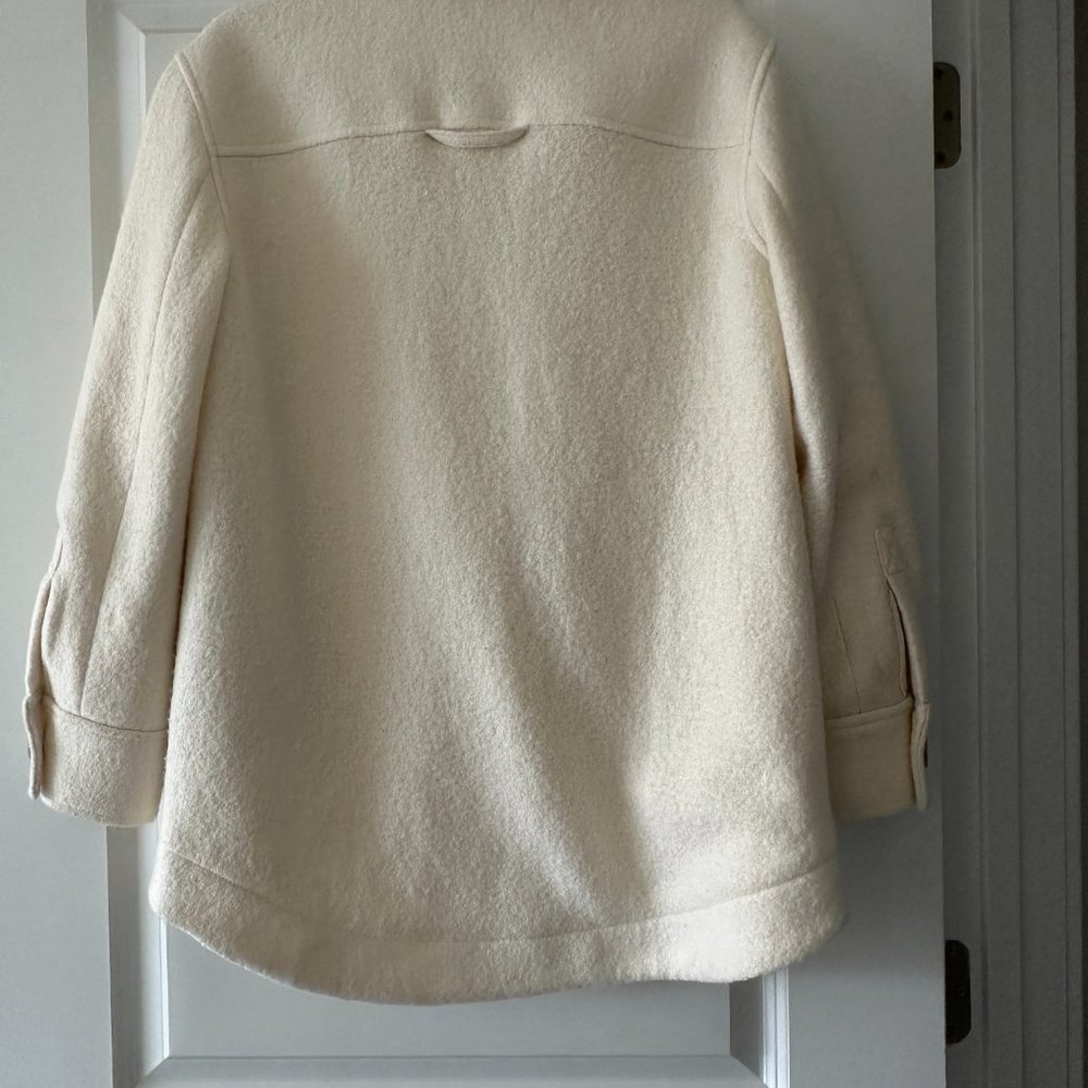 Club Monaco Cream Shirt Jacket, Size Small - Picture 2 of 5